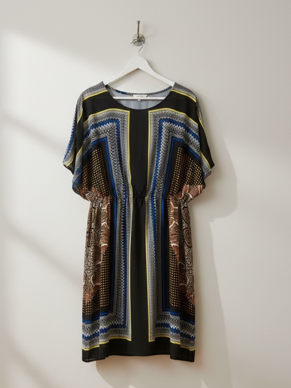 AUW Multi Print Dolman Sleeve Layered Dress Size L